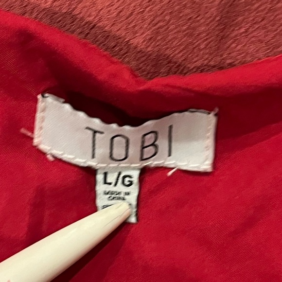 Tobi Double Over Double Belle Sleeve Romper Brick - Picture 9 of 10